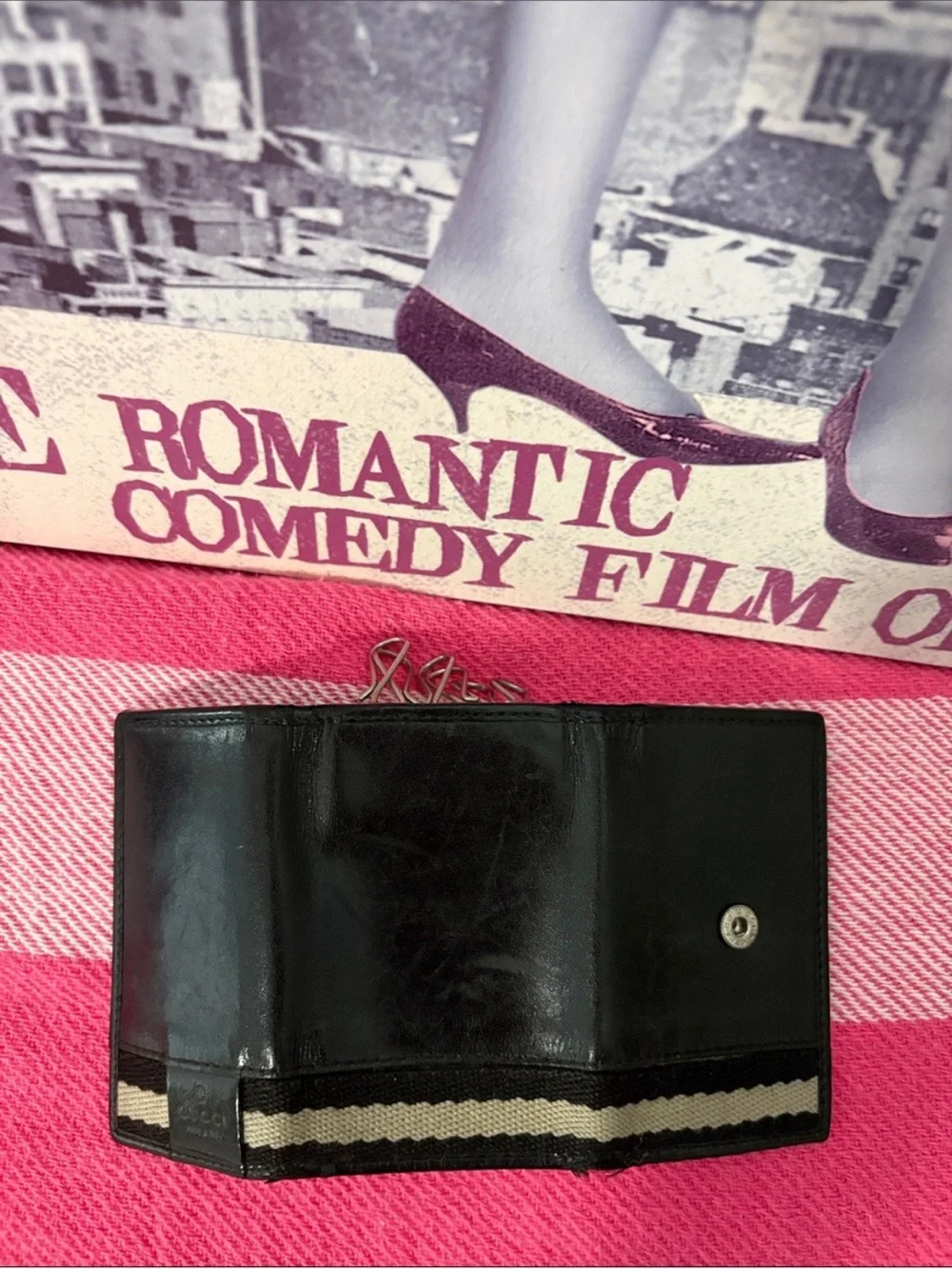Gucci Black Leather Trifold Key Case